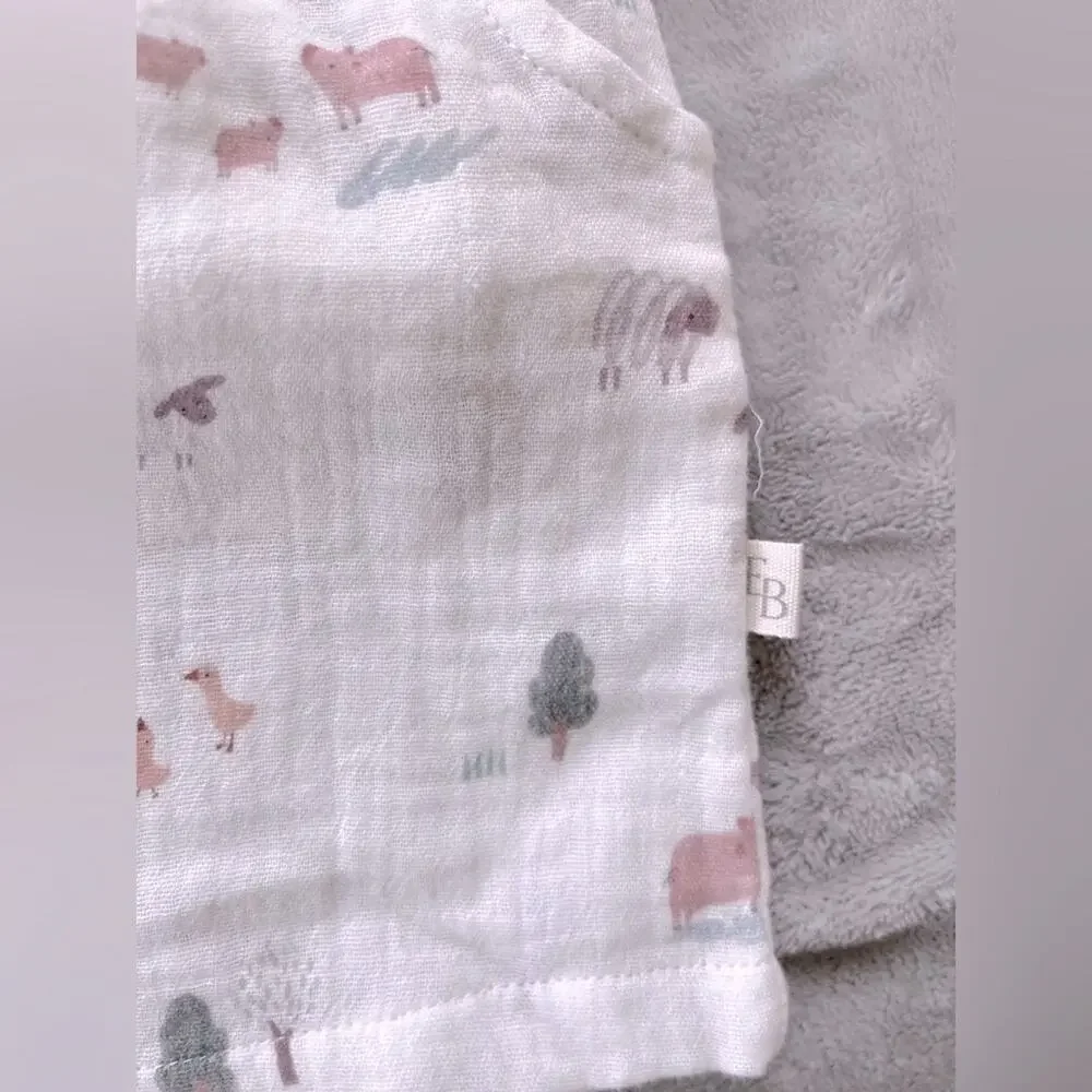 Elegant Baby Organics ON THE FARM ORGANIC MUSLIN SHORT 9-12 M
